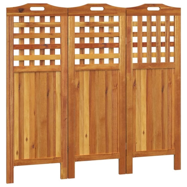 vidaXL 3-paneelinen Tilanjakaja 121,5x2x115 cm täysi akasiapuu