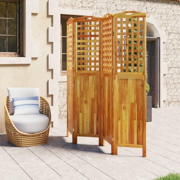 vidaXL Romdeler 4 paneler 162x2x180 cm heltre akasie