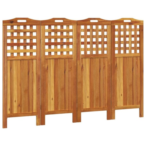 vidaXL 4-panels rumdeler 162x2x115 cm massivt akacietræ