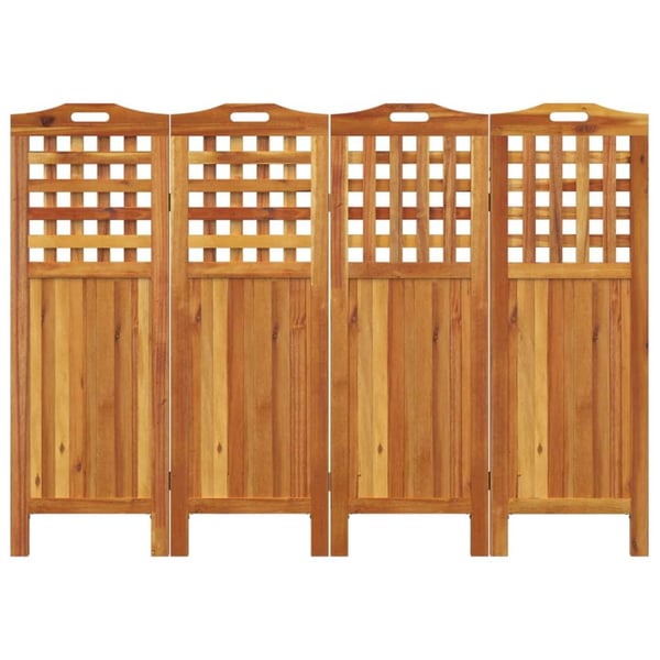 vidaXL 4-panels rumdeler 162x2x115 cm massivt akacietræ