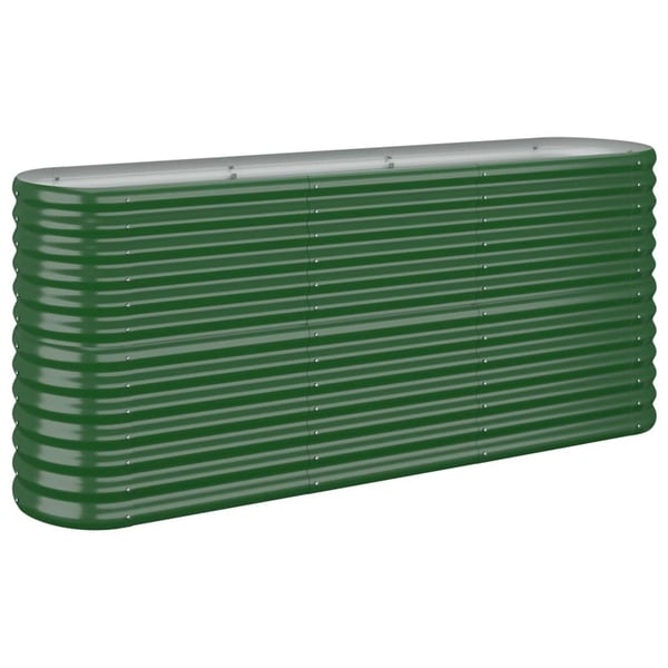 vidaXL Plantekasse galvanisert stål 152x40x68 cm grønn