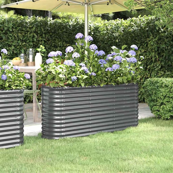 vidaXL Høybed galvanisert stål 152x40x68 cm antrasitt