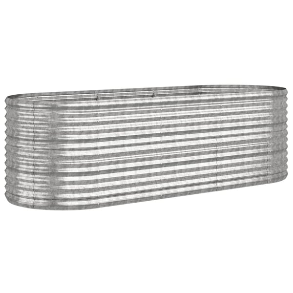 vidaXL Høybed galvanisert stål 224x80x68 cm sølv