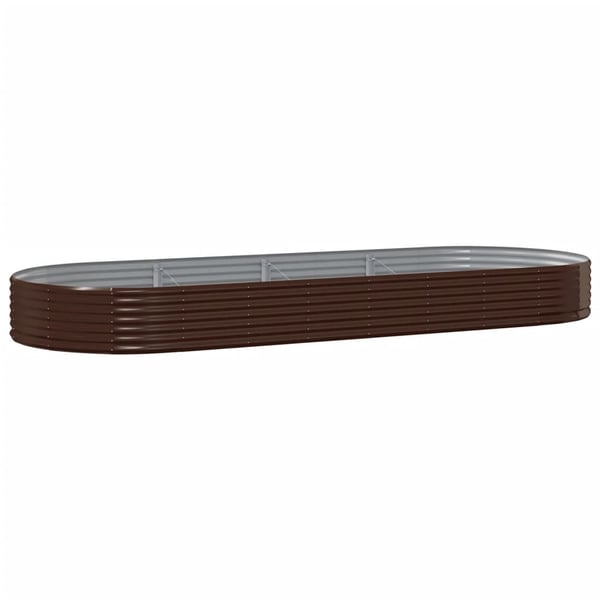 vidaXL Høybed pulverlakkert stål 373x140x36 cm brun