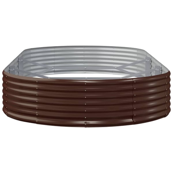vidaXL Høybed pulverlakkert stål 296x140x36 cm brun