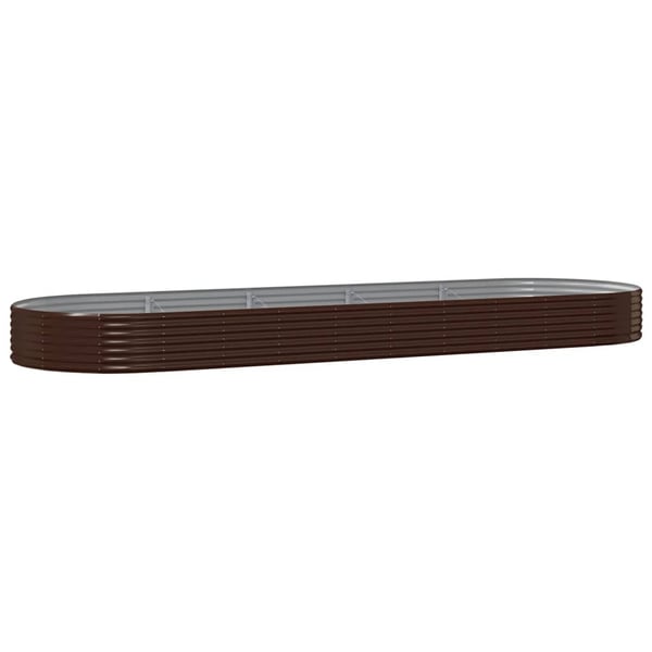 vidaXL Høybed pulverlakkert stål 450x140x36 cm brun
