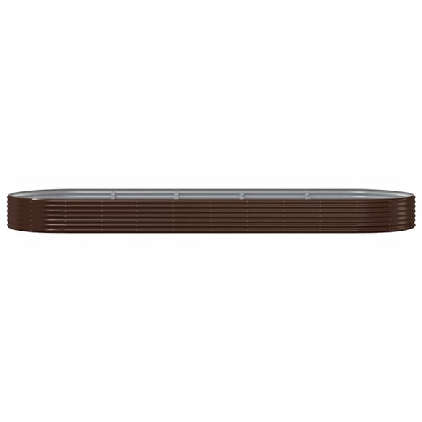 vidaXL Høybed pulverlakkert stål 450x140x36 cm brun