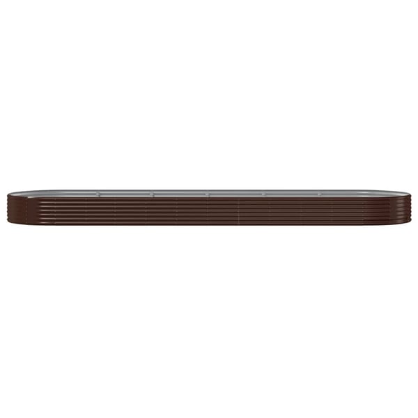 vidaXL Høybed pulverlakkert stål 523x140x36 cm brun