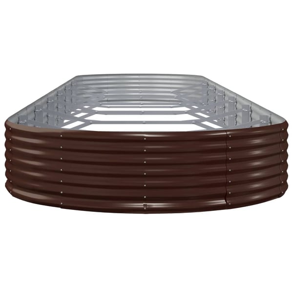 vidaXL Høybed pulverlakkert stål 600x140x36 cm brun