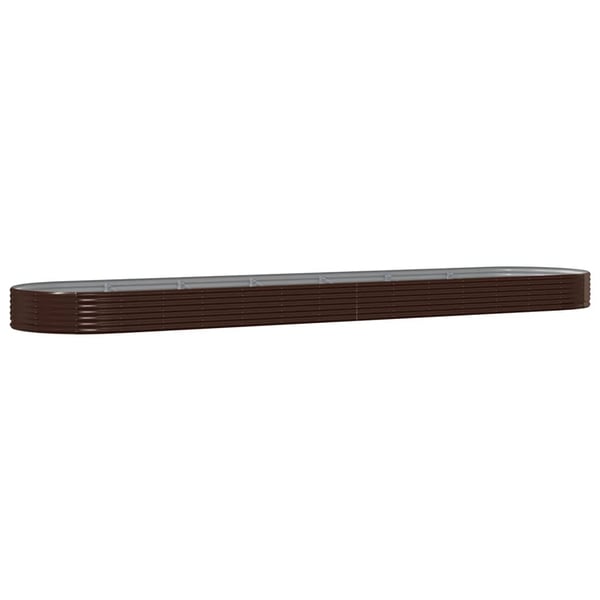 vidaXL Høybed pulverlakkert stål 600x140x36 cm brun
