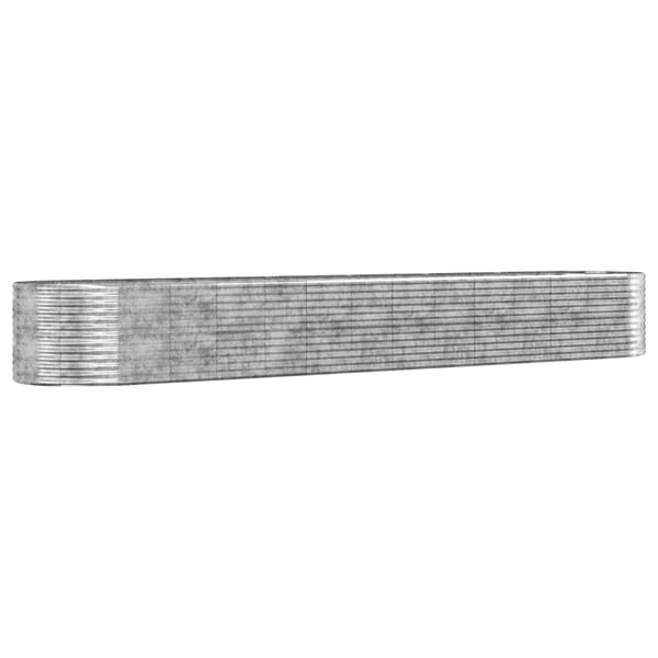 vidaXL Høybed sølv 507x100x68 cm pulverlakkert stål