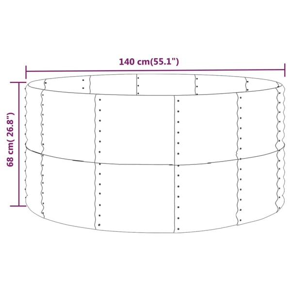 vidaXL Høybed antrasitt 507x100x68 cm galvanisert stål