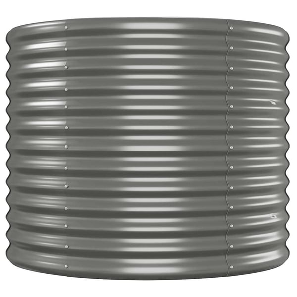 vidaXL Høybed grå 507x100x68 cm pulverlakkert stål