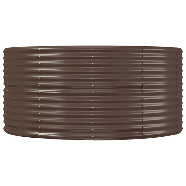 vidaXL Høybed brun 291x140x68 cm pulverlakkert stål