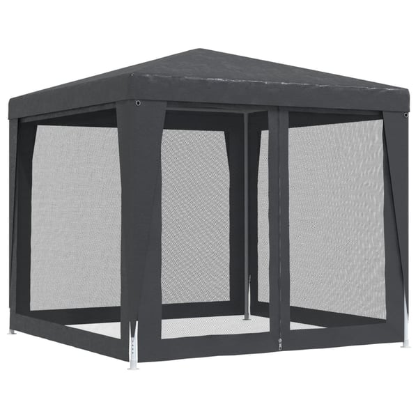 vidaXL Festtelt med 4 sidevegger av netting antrasitt 2,5x2,5 m HDPE