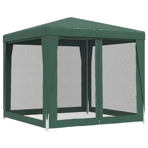 vidaXL Festtelt med 4 sidevegger av netting grønn 2,5x2,5 m HDPE