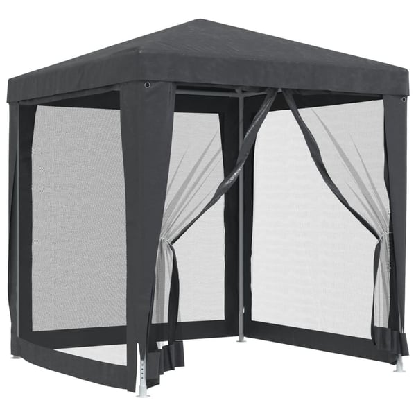 vidaXL Festtelt med 4 sidevegger av netting antrasitt 2x2 m HDPE