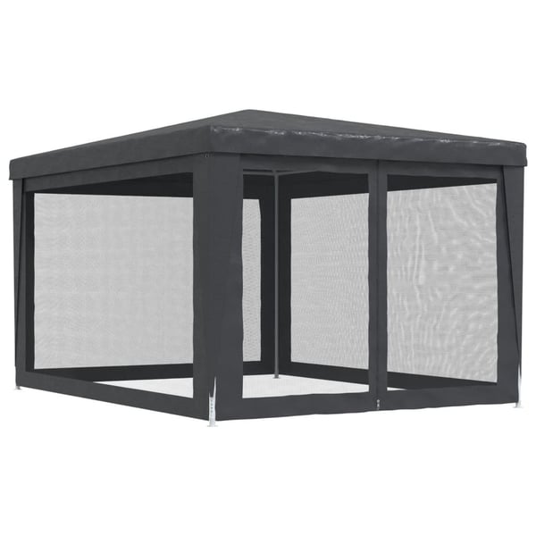 vidaXL Festtelt med 4 sidevegger av netting antrasitt 3x4 m HDPE