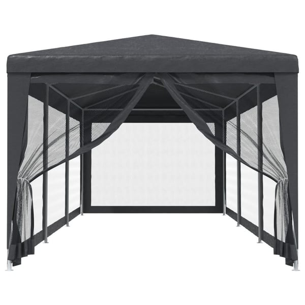 vidaXL Festtelt med 8 sidevegger av netting antrasitt 3x9 m HDPE