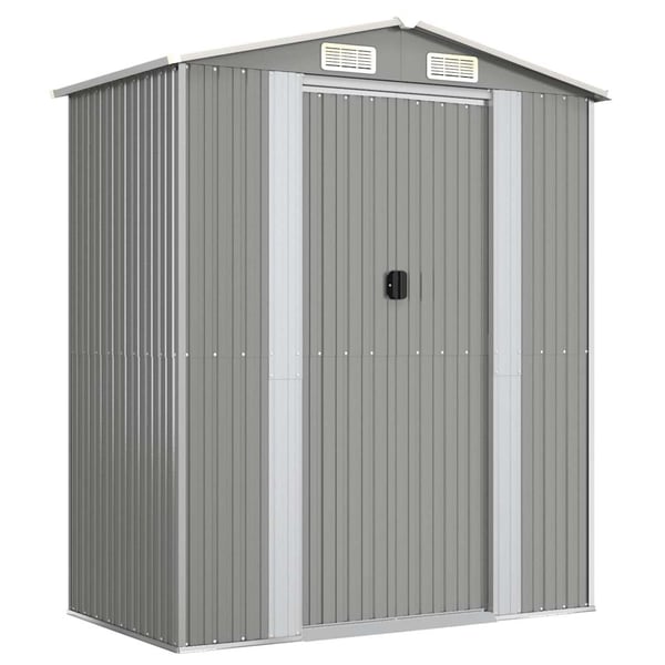 vidaXL haveskur 192x108x223 cm galvaniseret stål lysegrå