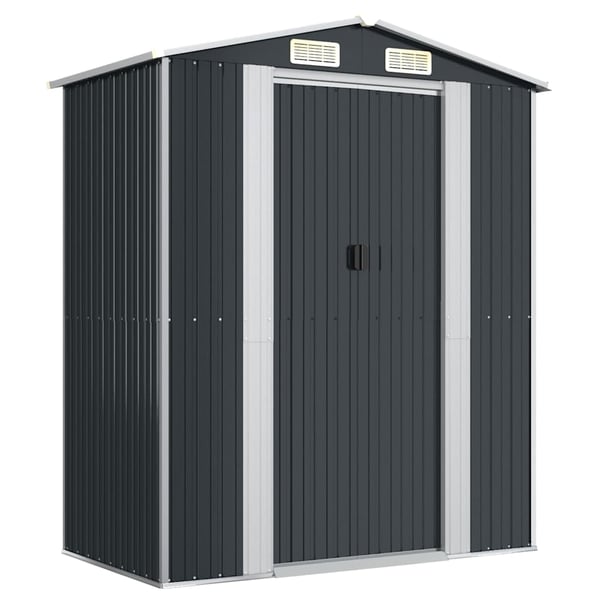 vidaXL haveskur 192x108x223 cm galvaniseret stål antracitgrå