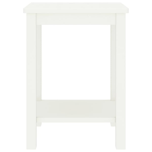 vidaXL sengebord 35x30x47 cm massivt fyrretræ hvid
