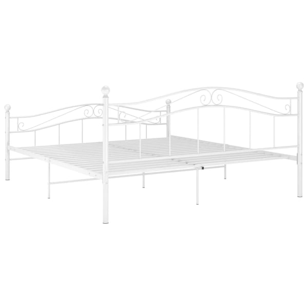 vidaXL Sengeramme hvit metall 140x200 cm