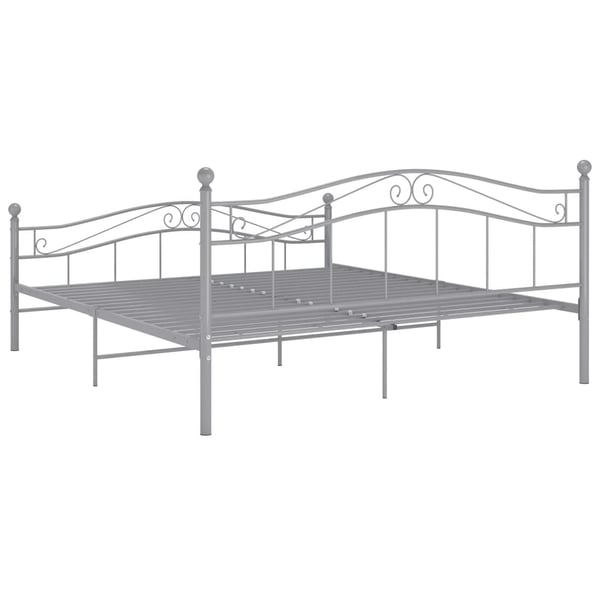 vidaXL Sängynrunko harmaa metalli 200x200 cm
