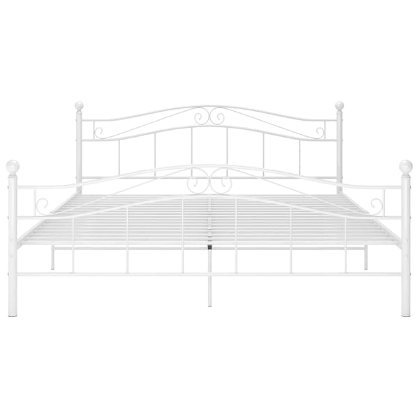vidaXL Sängram utan madrass vit metall 180x200 cm