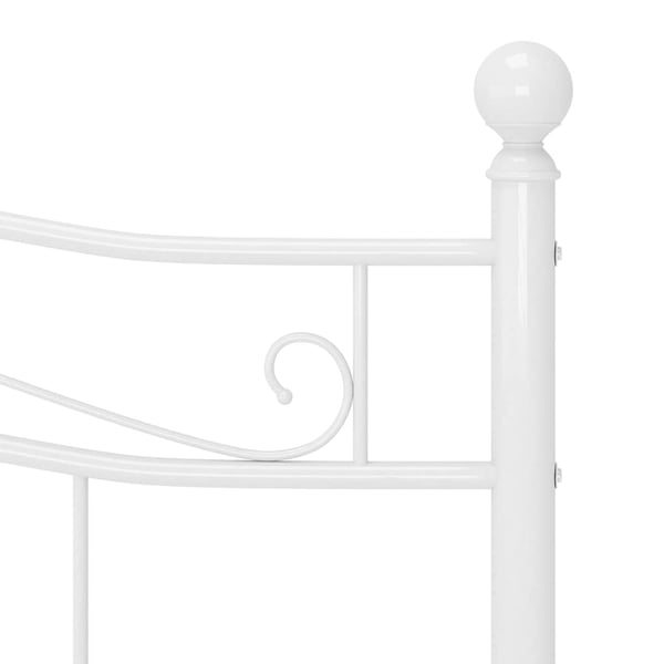 vidaXL Sängram utan madrass vit metall 180x200 cm