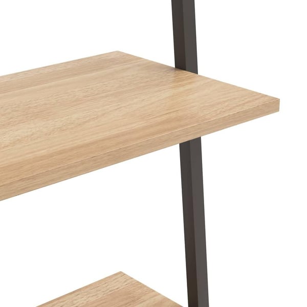 vidaXL stigereol med 3 hylder 64x34x116 cm lysebrun og sort
