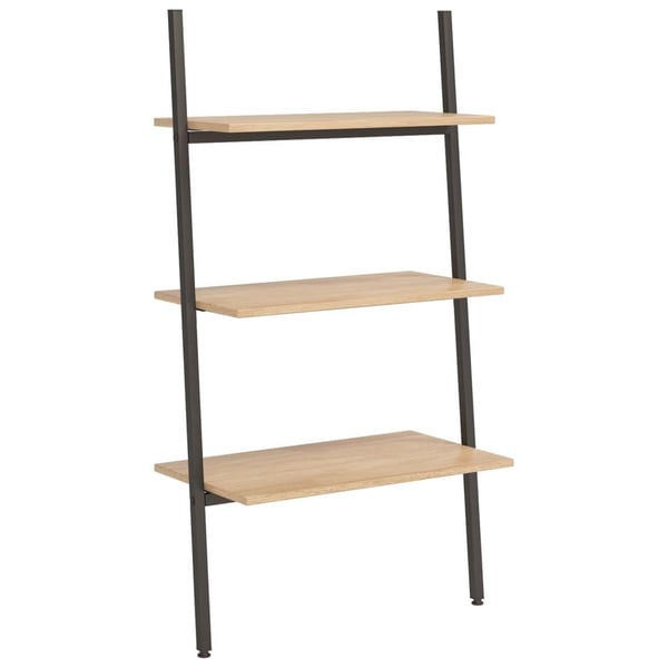 vidaXL stigereol med 3 hylder 64x34x116 cm lysebrun og sort