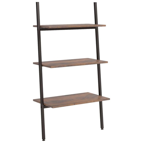 vidaXL stigereol med 3 hylder 64x34x116 cm mørkebrun og sort