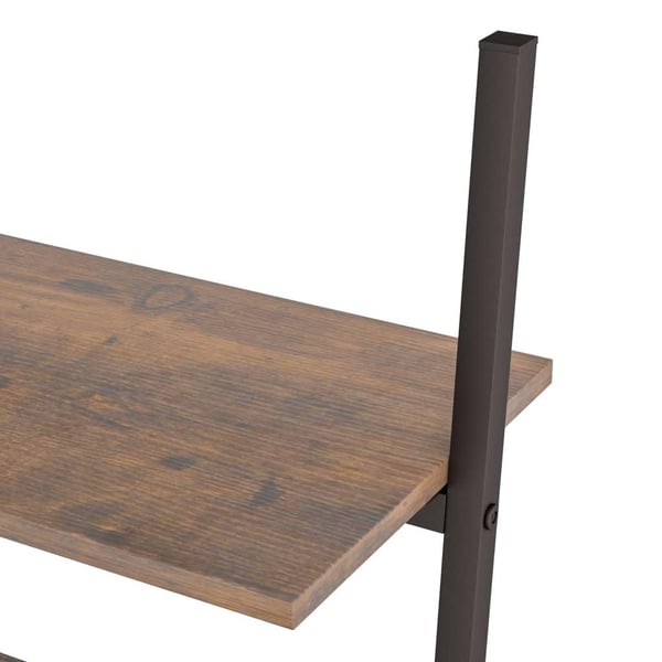 vidaXL stigereol med 3 hylder 64x34x116 cm mørkebrun og sort