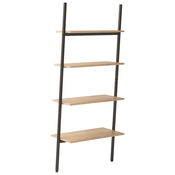 vidaXL Stigehyller 4 etasjer lysebrun og svart 64x34x150,5 cm