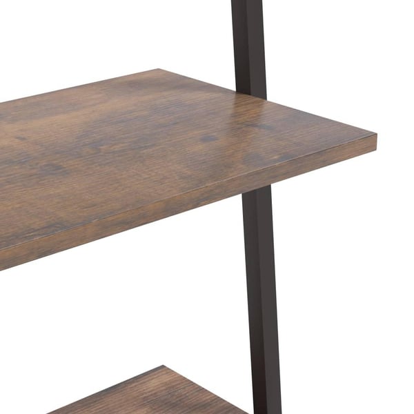 vidaXL Stigehyller 4 etasjer mørkebrun og svart 64x34x150,5 cm