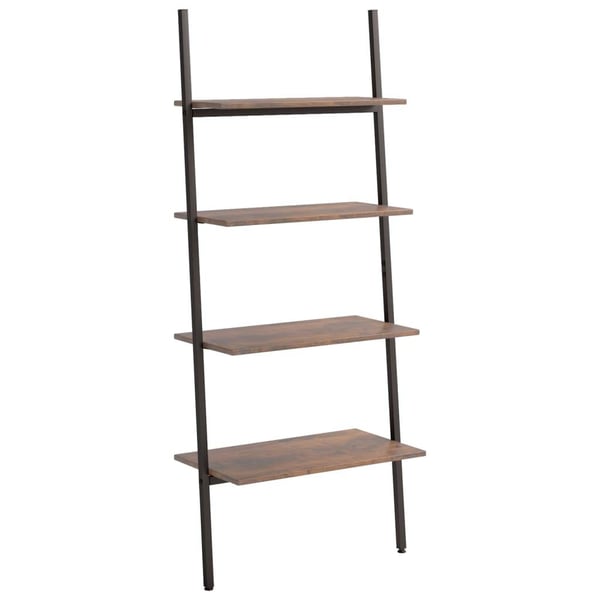 vidaXL Stigehyller 4 etasjer mørkebrun og svart 64x34x150,5 cm