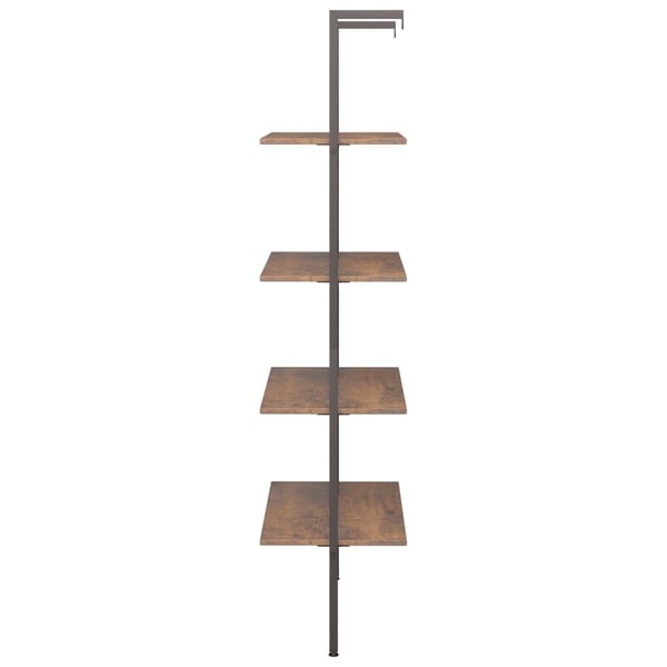 vidaXL Stigehyller 4 etasjer mørkebrun og svart 64x35x152,5 cm