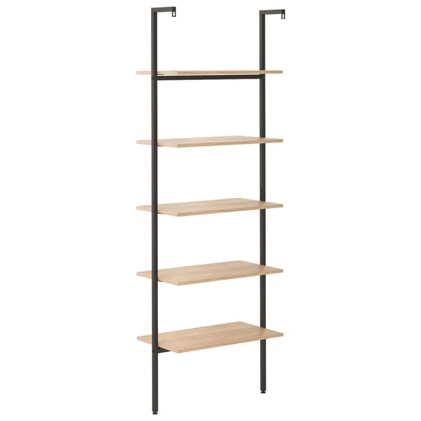 vidaXL Stigehyller 5 etasjer lysebrun og svart 64x35x185 cm
