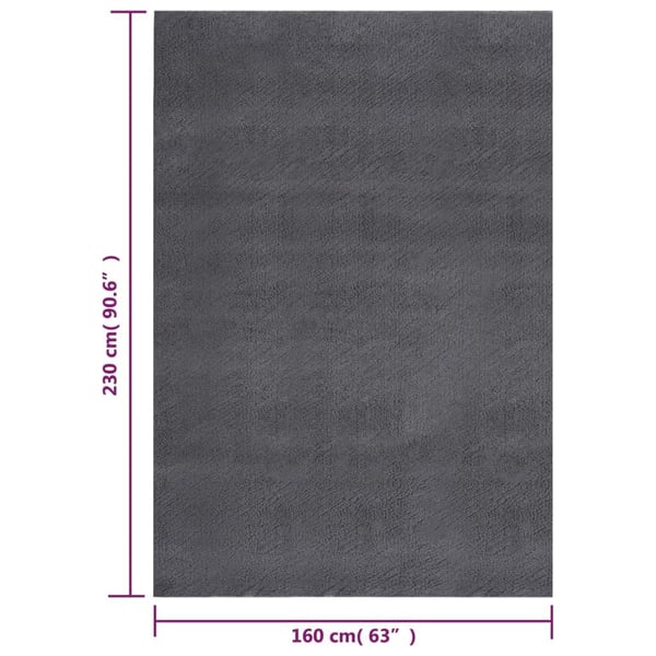 vidaXL Vaskbart teppe mykt kort lugg 160x230 cm sklisikkert antrasitt