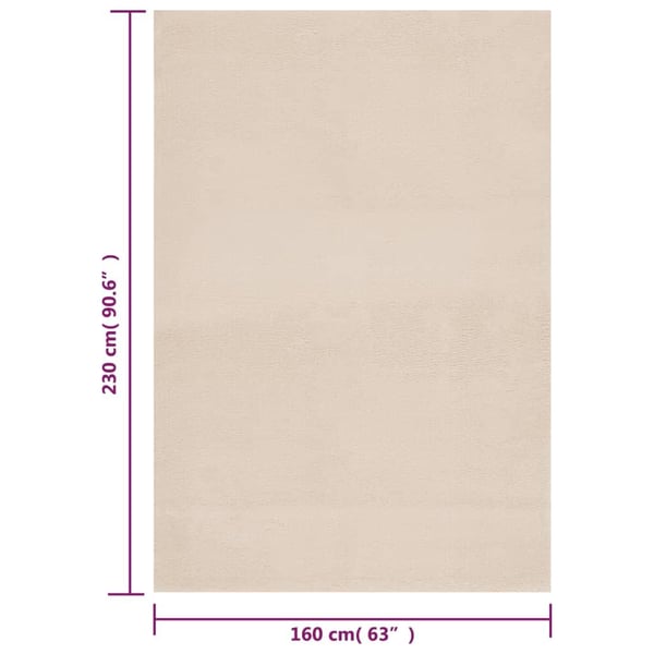 vidaXL Matto pestävä pehmeä lyhyt nukka 160x230 cm liukumaton beige