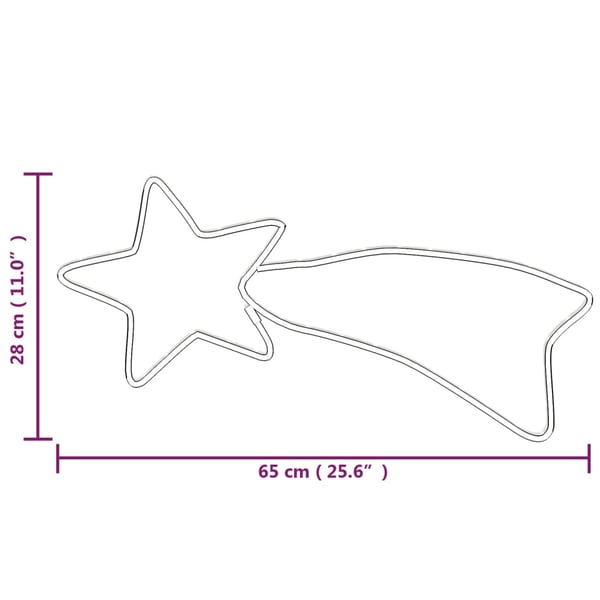 vidaXL Julekometfigur med 48 lysdioder varmhvit 65x28 cm