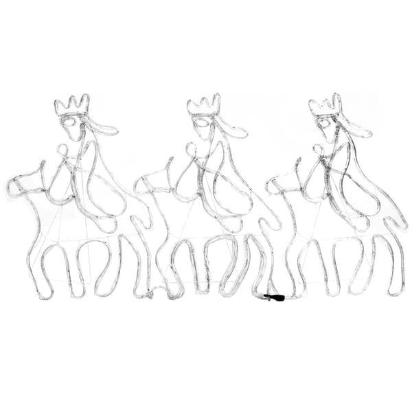 vidaXL De tre vise menn julefigur med 504 lysdioder 70x50 cm