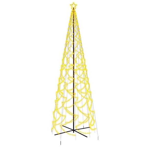 vidaXL kegleformet juletræ 160x500 cm 1400 LED'er varmt hvidt lys