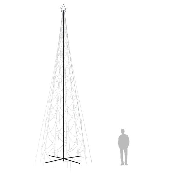 vidaXL kegleformet juletræ 230x800 cm 3000 LED'er blåt lys