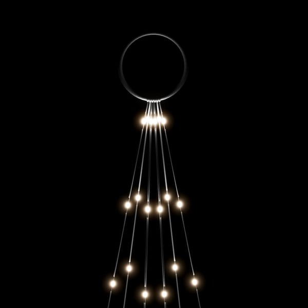 vidaXL juletræ til flagstang 108 LED'er 180 cm koldt hvidt lys