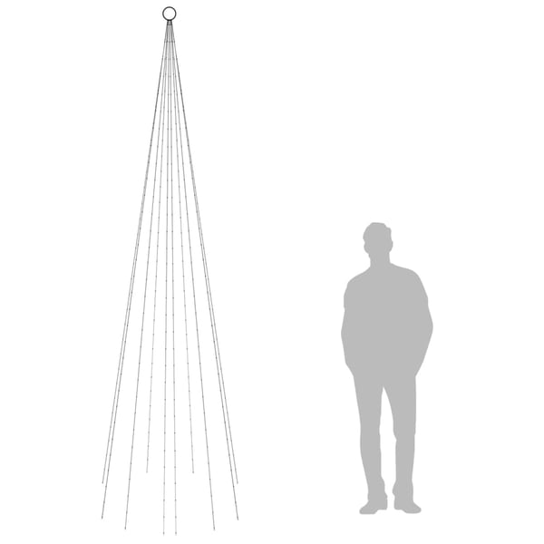 vidaXL juletræ til flagstang 310 LED'er 300 cm blåt lys