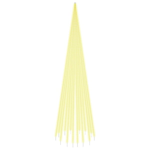 vidaXL Joulukuusi lipputankoon 1134 lämpimän valk. LED-valoa 800 cm