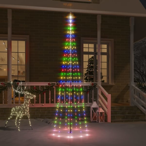 vidaXL Julgran på flaggstång färgglad 310 LEDs 300 cm