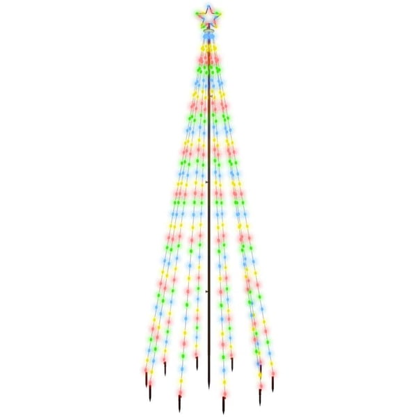 vidaXL Juletre med bakkeplugg 310 LED flerfarget 300 cm